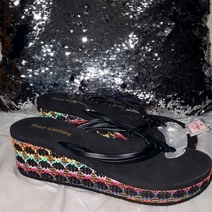 Brand new women's Juicy Couture wedge flip flops